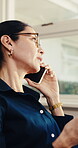 Explain, finance and phone call with business woman in office for advice, consulting or feedback. Communication, conversation and investment mature with financial advisor at work for risk management