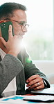 Happy, man and remote work in home with phone call, applause and good news for financial management. Flare, person clap and freelancer talk with tech, contact and celebration for finance achievement.