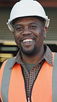 Smile, black man and logistics in warehouse with tablet, research and supply chain for shipping. Happy, person or review in depot with tech, schedule dispatch and inventory stock for distribution