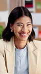 Face, startup and happy woman in office for ecommerce, supply chain management and about us. Female person, logistics entrepreneur and shipping in small business for distribution, smile and confident