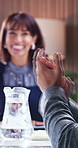 Meeting, applause or happy woman with staff for business success, celebration or winning in office. Excited, female person or employees clapping with group for team achievement, good job or well done