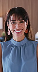 Pride, face and woman in office with smile, wealth advisor and about us in finance industry. Happy, broker and investment consultant with portrait, risk specialist and confidence as banking expert.