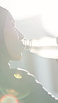 Rest, water or Muslim woman outdoor with fitness, training pause or recovery in wellness activity. Hydration, cool down or Arab person with bottle, workout break or refreshing stop in town exercise.