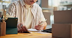 Counting, hands and businessman with cash for accounting, small business or profit in office. Male person, entrepreneur or finance with money for company revenue, budget plan or financial investment