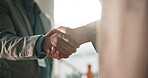Business, b2b or people at conference with handshake, introduction or negotiation in team deal. Networking, greeting or employee with shaking hands, agreement or collaboration opportunity at seminar.